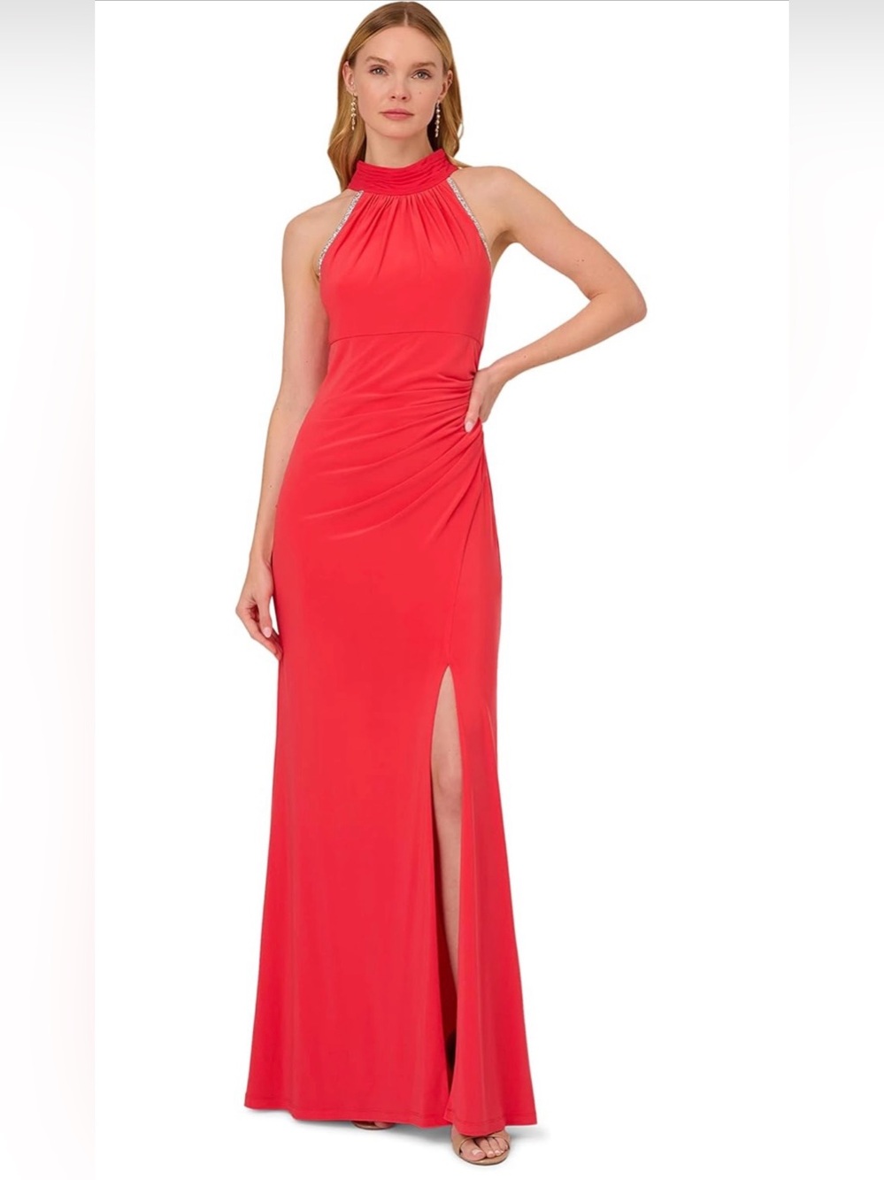 Adrianna Papell Women's Jersey and Chiffon Gown